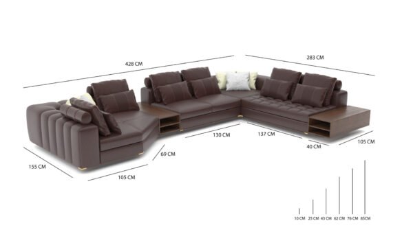 Paris Gerçek Deri Köşe Koltuk Takımı